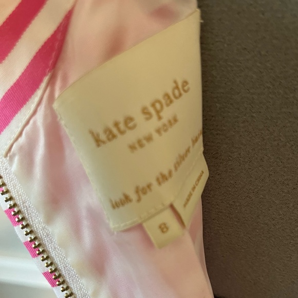 Kate Spade Size 8 Pink Striped Fit and Flare Dress - Picture 4 of 4